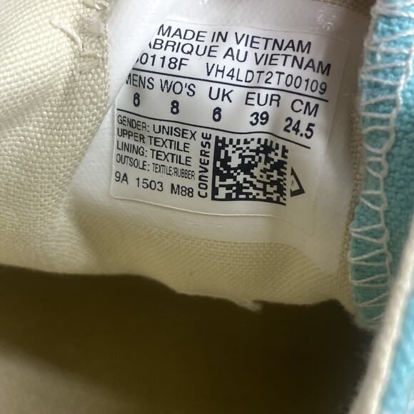 Converse Chuck Taylor All Star Ox Beach Glass Womens Mint Green Size 8 Shoes - Picture 8 of 9